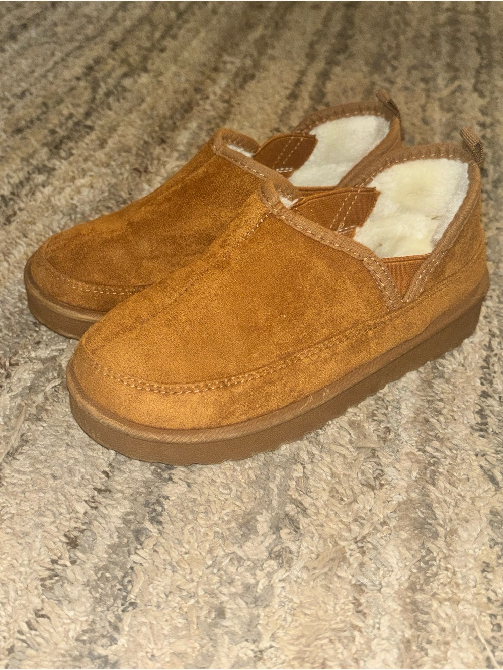 Cozy Suede Slip-On Shearling Lined Shoes - Chestnut Brown